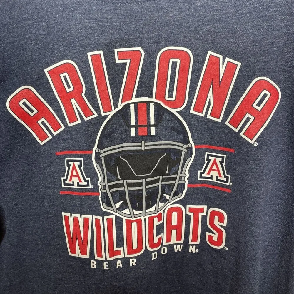 Blue T-Shirt University of Arizona Men’s Large Wildcats Bear Down Football - Picture 4 of 8
